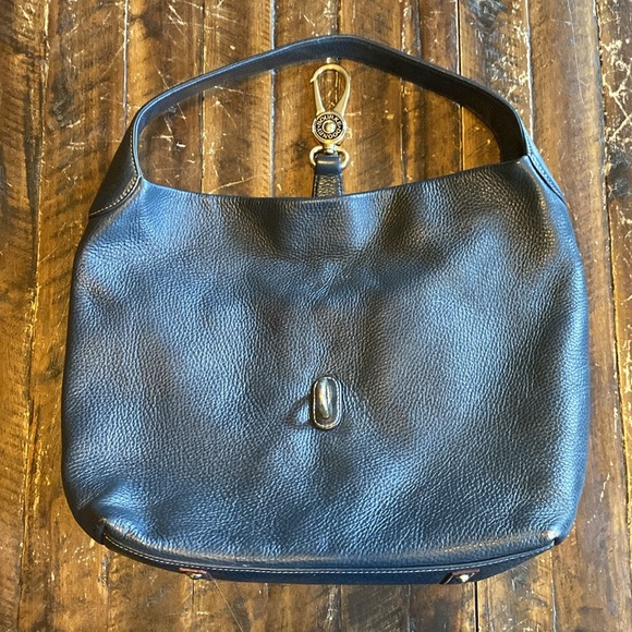 Dooney & Bourke Belvedere Logo Lock Pebbled Leather Bucket Bag - Picture 7 of 17